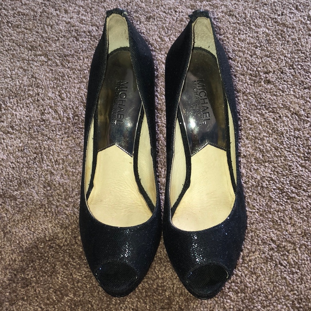 Michael Kirs Black Sparkly High Heels